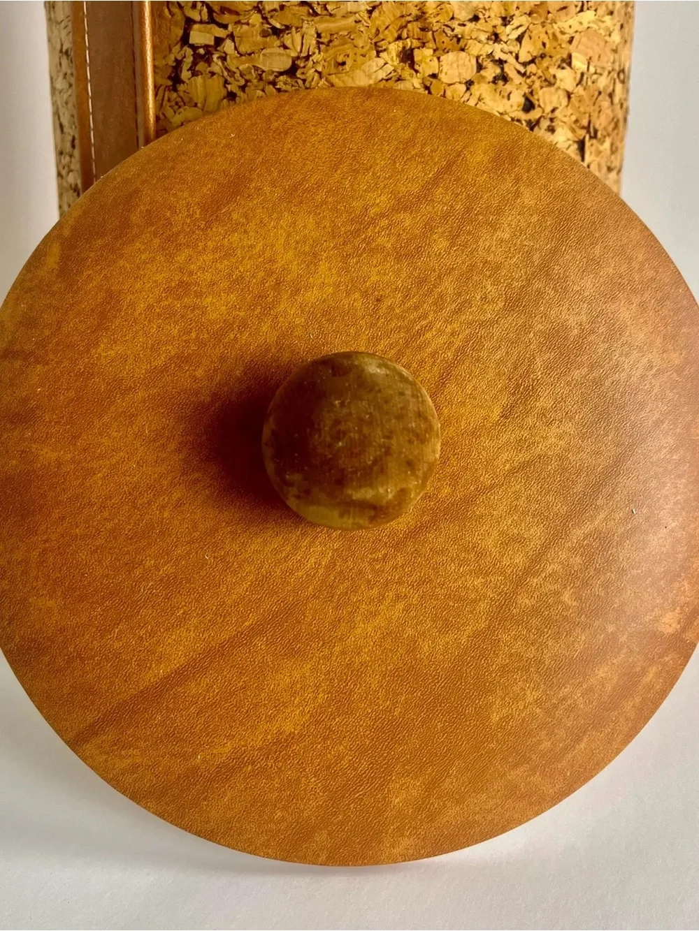 Mid Century Modern Highboy Ice Bucket | Cork & Tan Style of Georges Briard